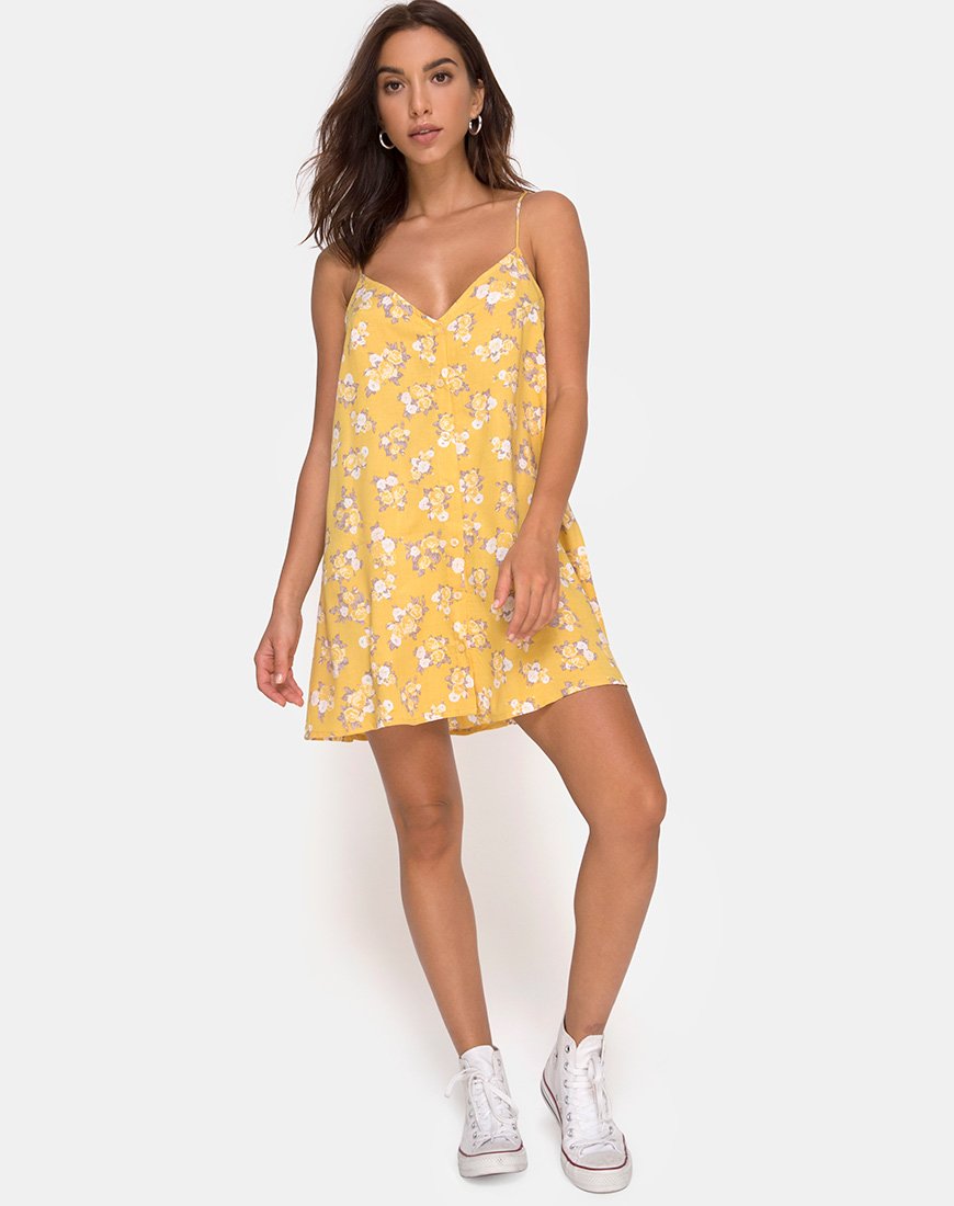 Imagen de Sanna Slip Dress in Rose Bunch Yellow