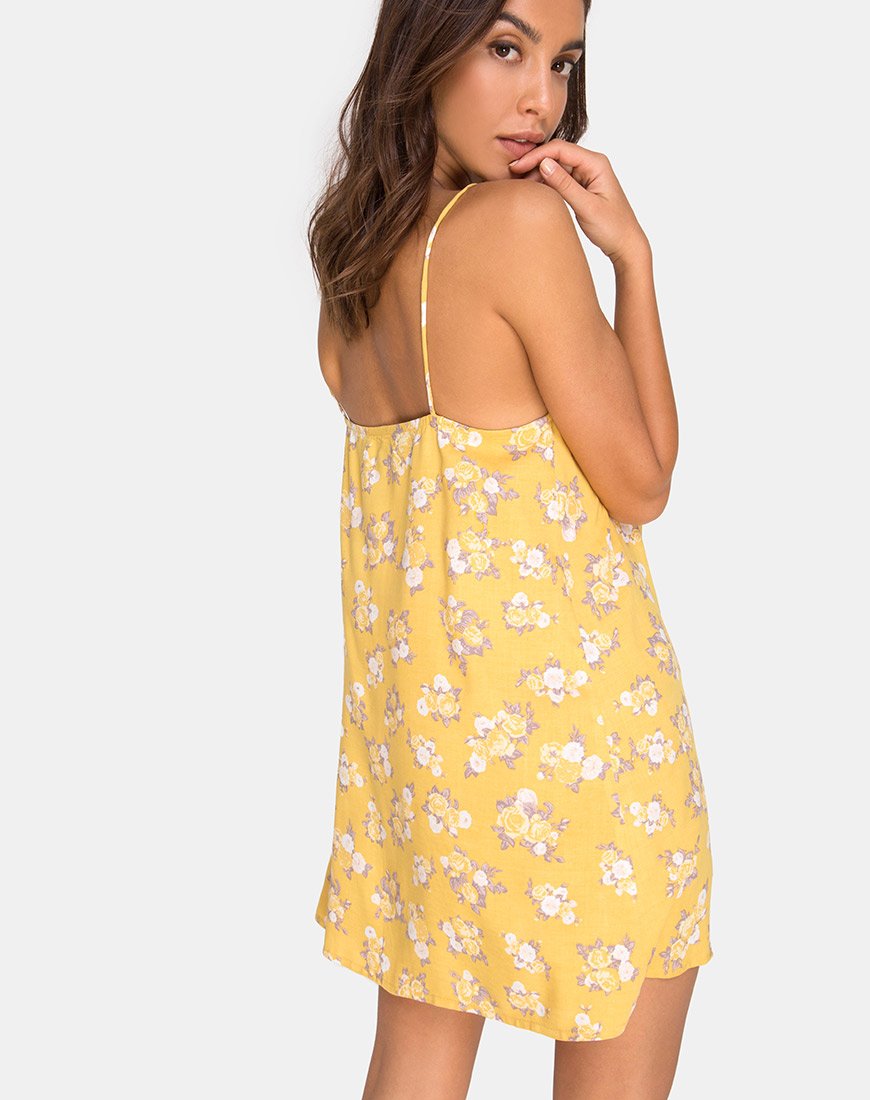 Imagen de Sanna Slip Dress in Rose Bunch Yellow