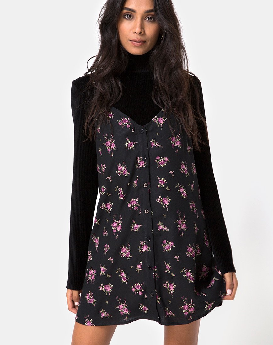 Sanna Slip Dress en Sohey Rose Negro