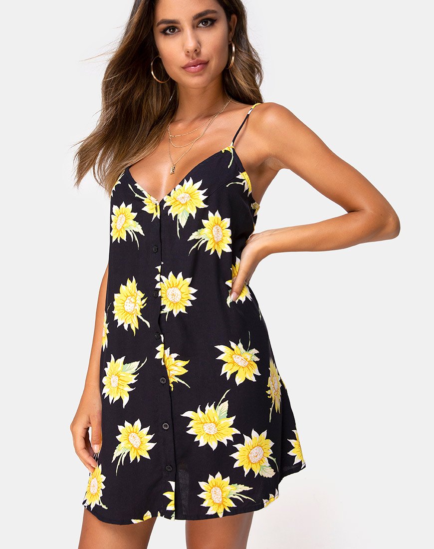 Sanna Slip Dress en Sunny Days Negro