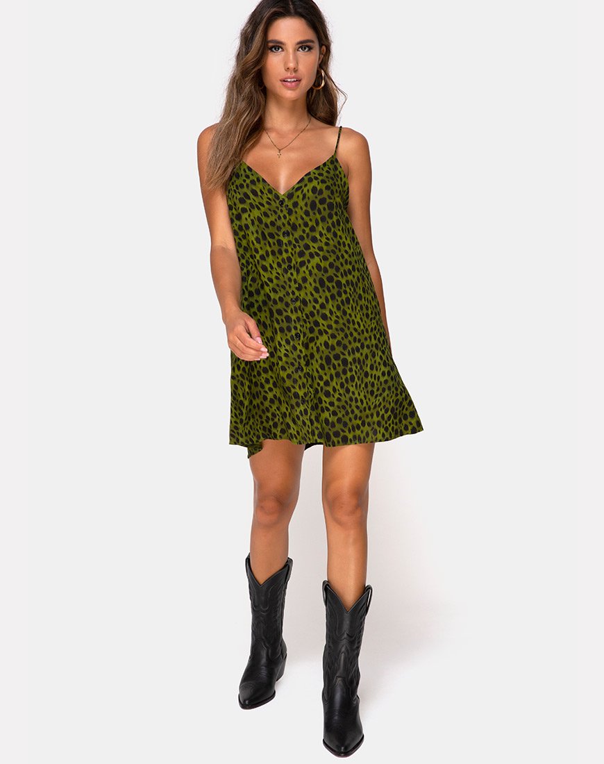 Imagen de Sanna Slip Dress in Cheetah Khaki
