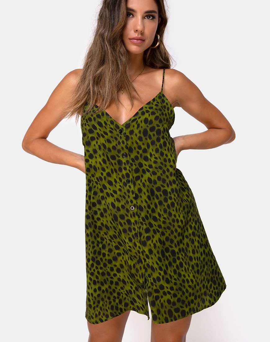 Imagen de Sanna Slip Dress in Cheetah Khaki