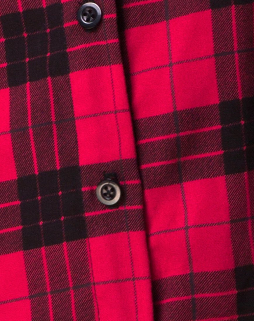 Imagen de Sanna Vestido de invierno a cuadros rojos y negros