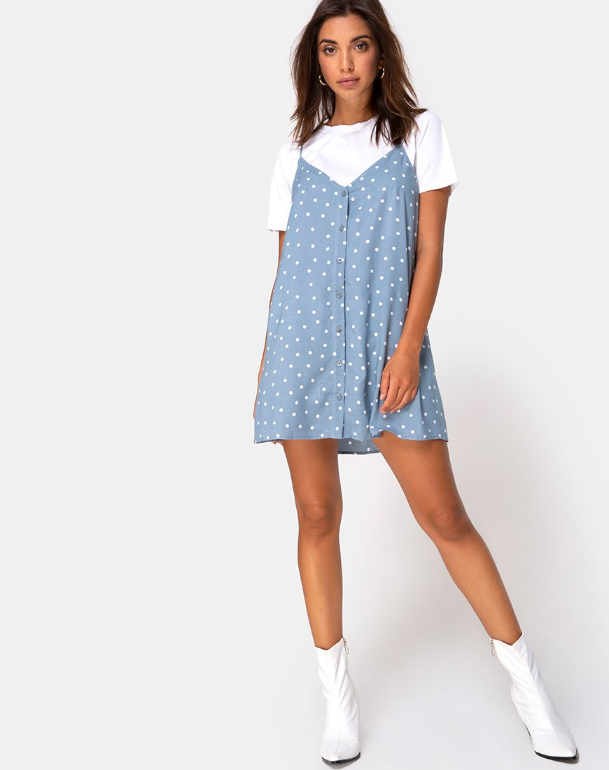 Imagen de Sanna Slip Dress in Skater Polka Azul