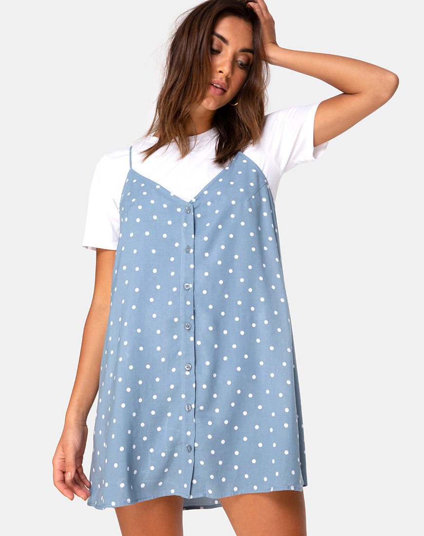 Imagen de Sanna Slip Dress in Skater Polka Azul