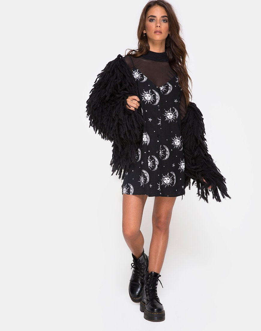 Imagen de Sanna Slip Dress in Sun Moon Stars BW