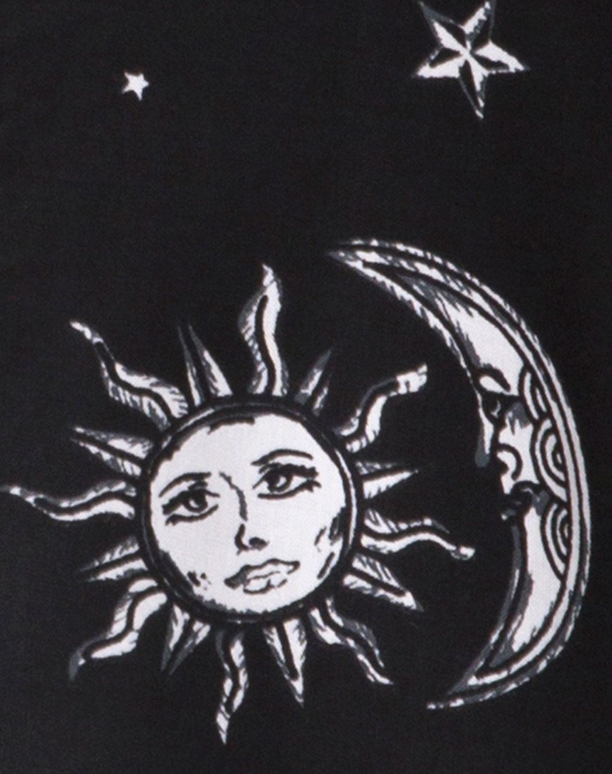 Imagen de Sanna Slip Dress in Sun Moon Stars BW