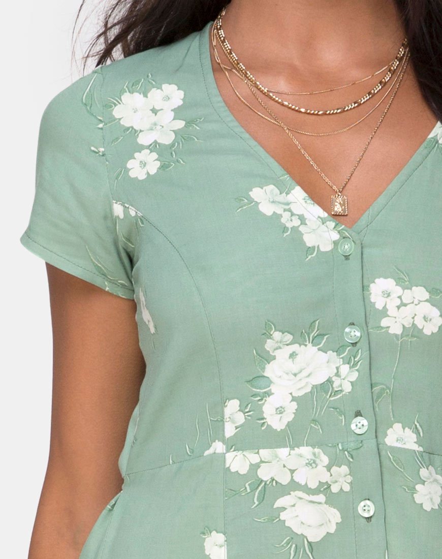 Imagen de Sanrin Maxi Dress in Mono Flower Green