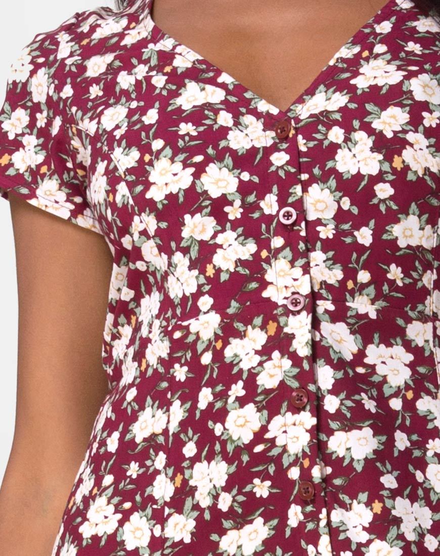 Imagen de Sanrin Vestido Midi en Wild Fleur Granate