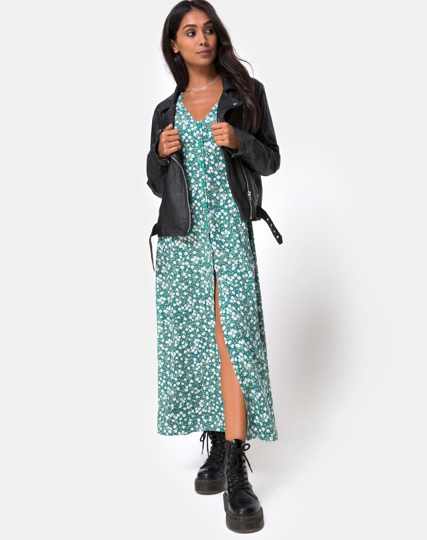 Imagen de Sanrin Midi Dress in Floral Field Green