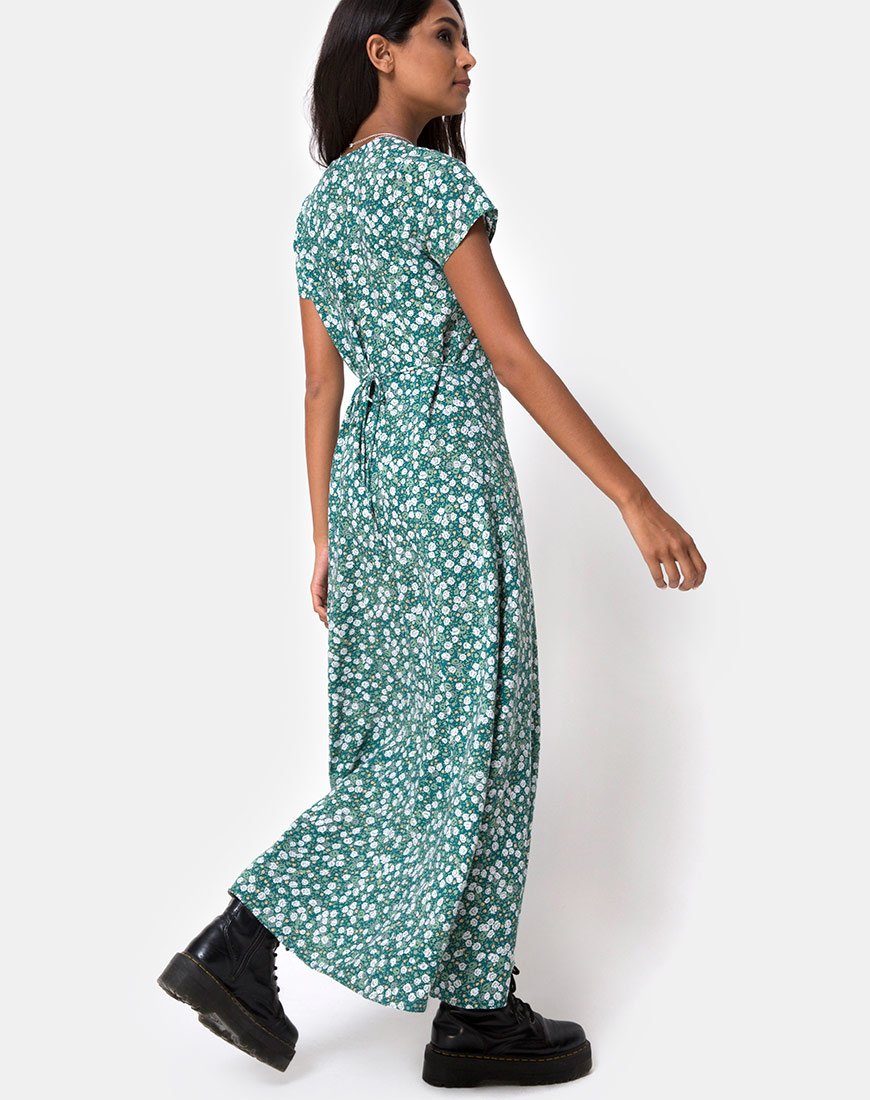 Imagen de Sanrin Midi Dress in Floral Field Green