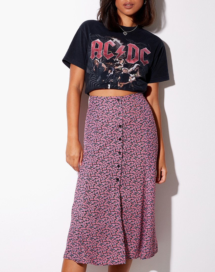 Sanya Falda Midi en Floral Fun Pink