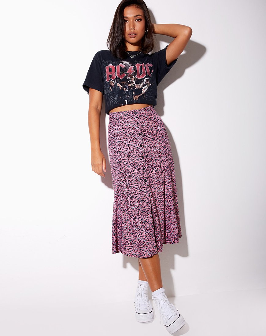 Imagen de Sanya Falda Midi en Floral Fun Pink