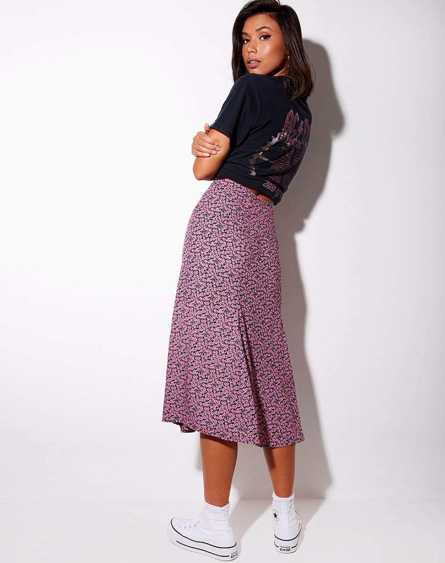 Imagen de Sanya Falda Midi en Floral Fun Pink