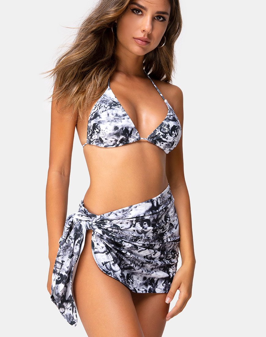 Falda pareo en gris querubín