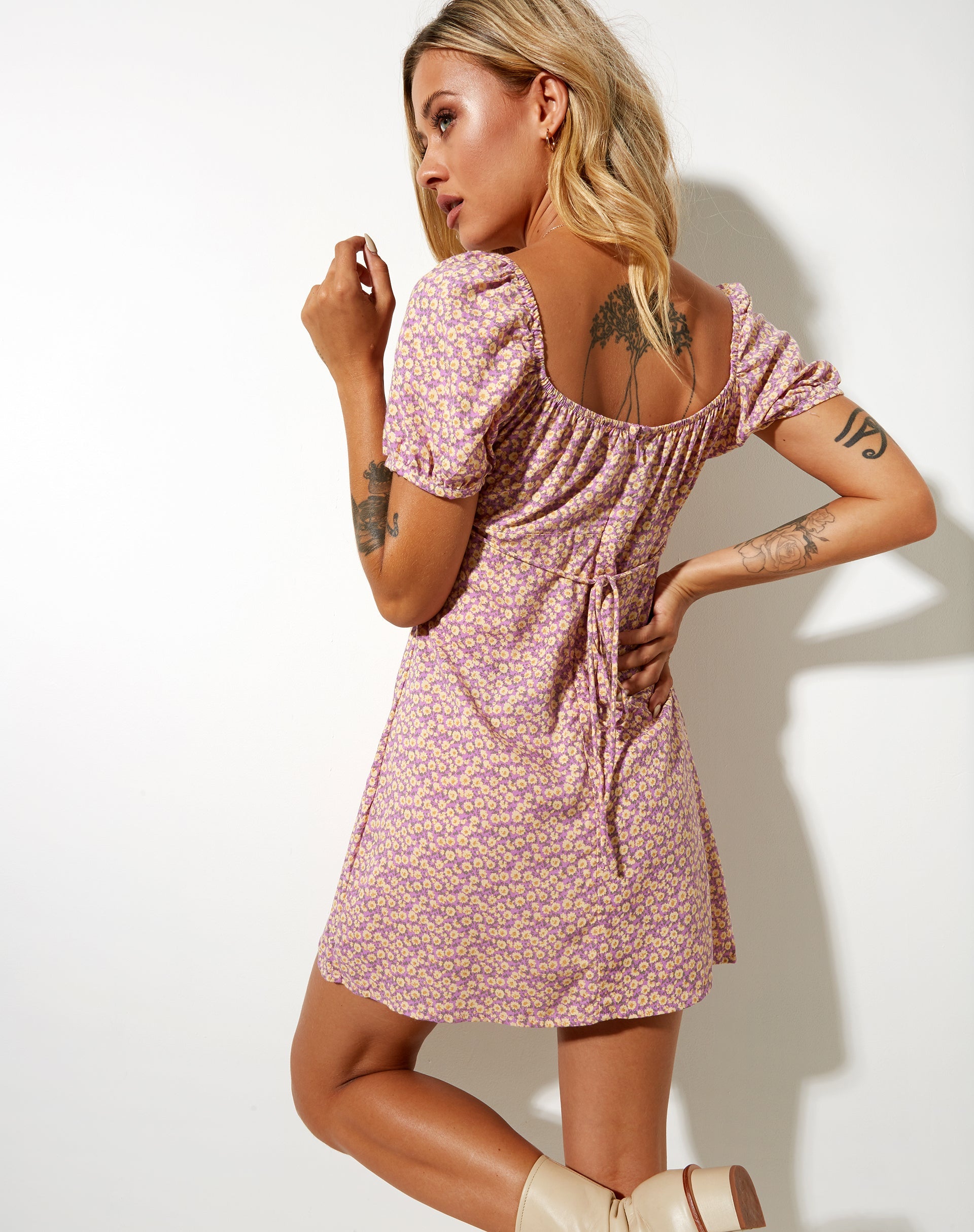 Imagen de Sasi Minivestido Flower Fun Lila Limón