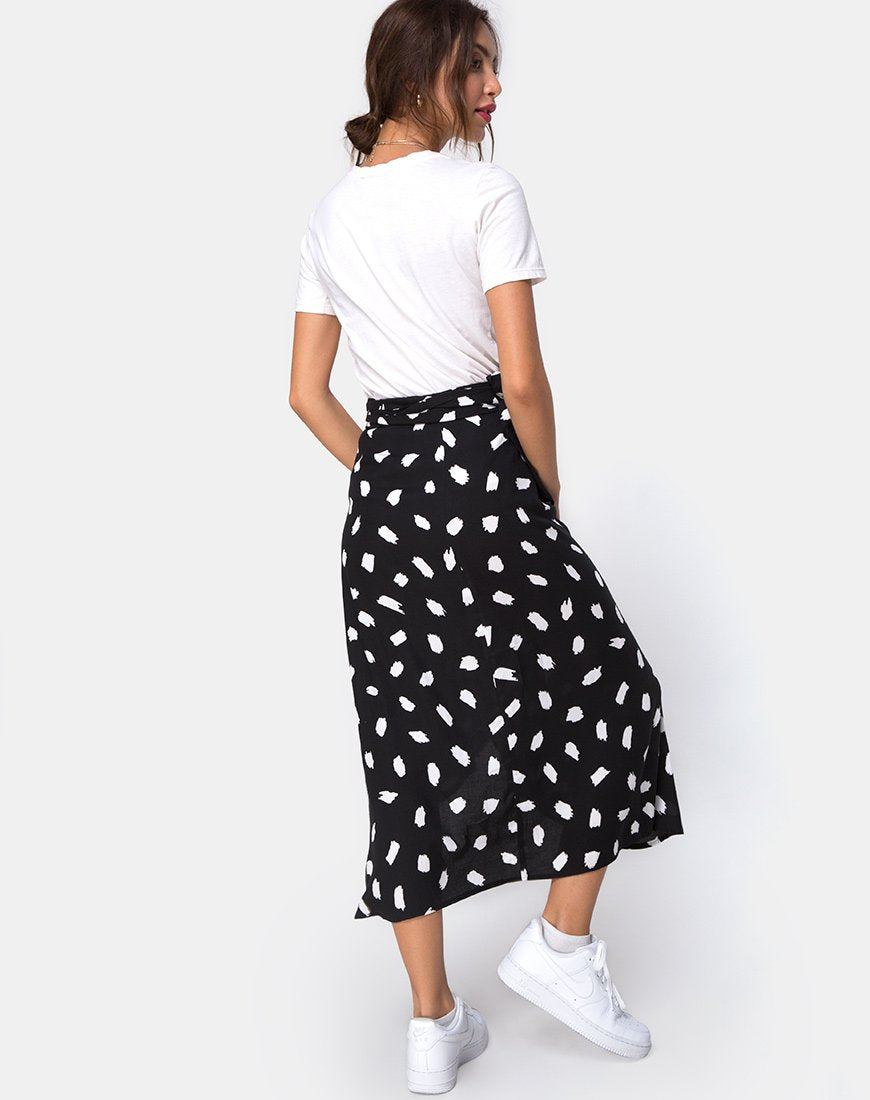Falda Satha Midi en Diana Dot Negra