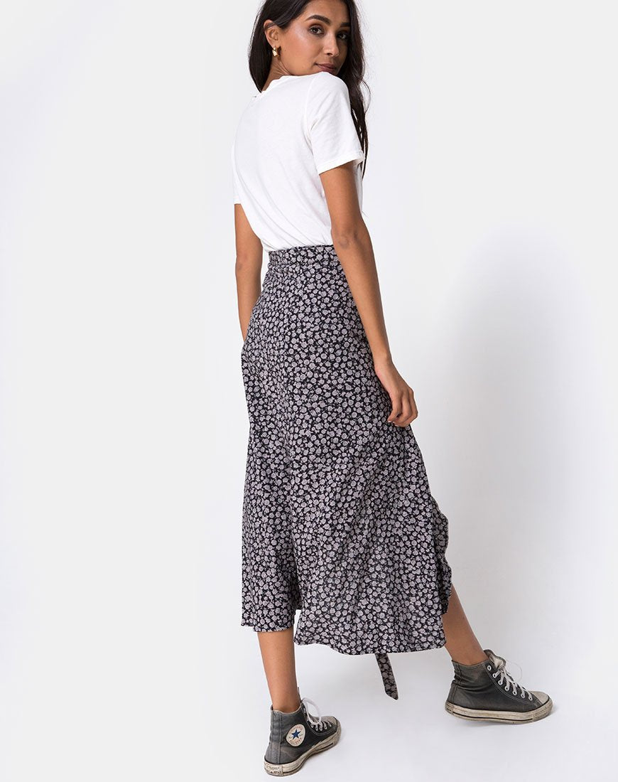 Falda Satha en Ditsy Rose Negro