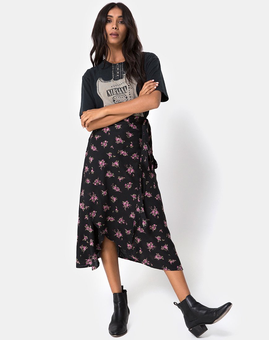 Imagen de Satha Falda Midi en Sohey Rose Negra