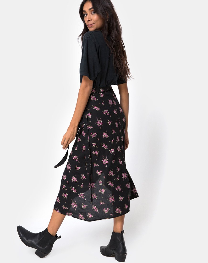 Imagen de Satha Falda Midi en Sohey Rose Negra