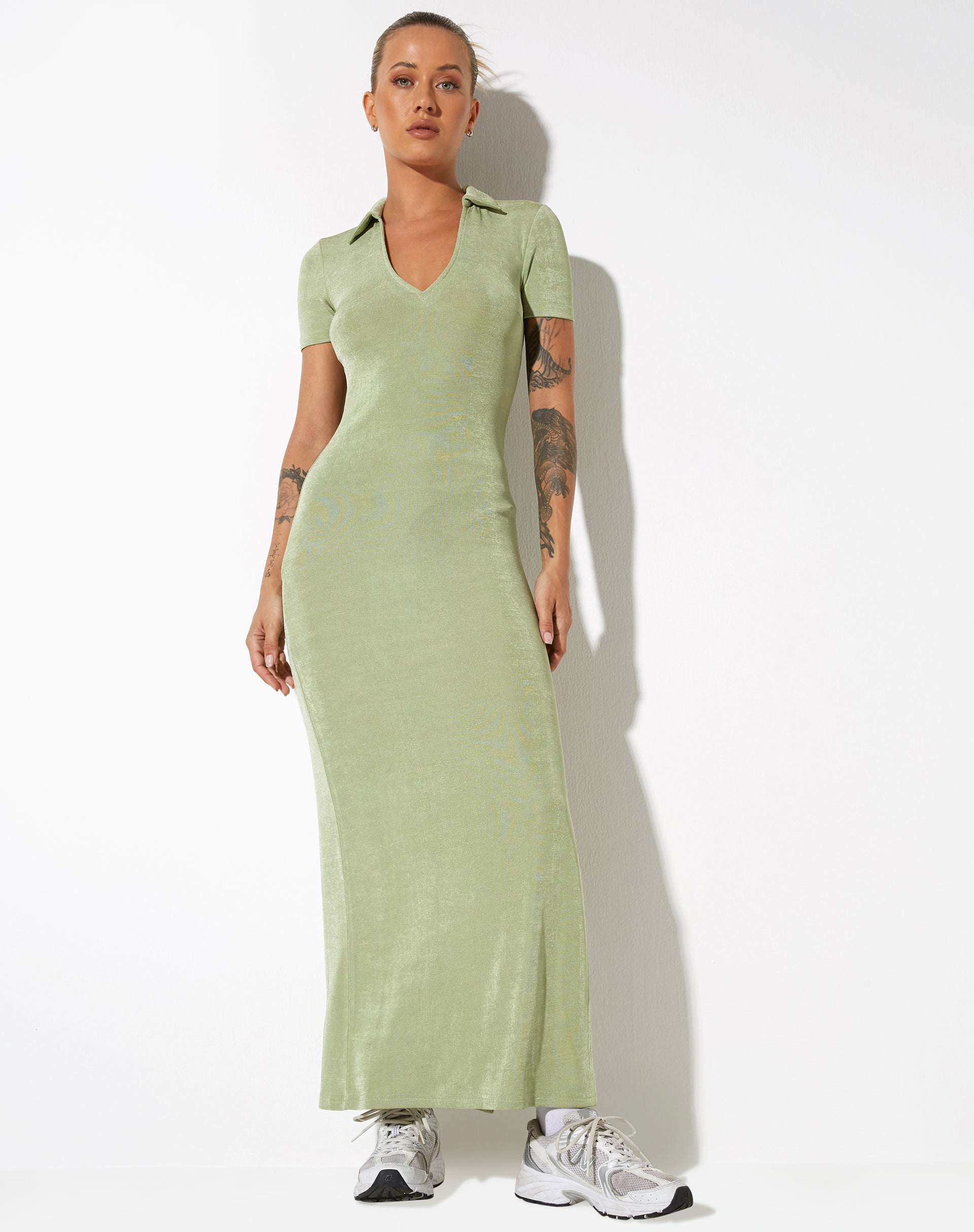 imagen de Savita Maxi Dress in Crepe Seafoam Green