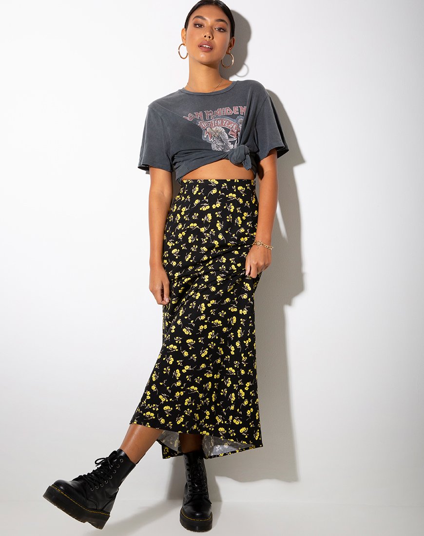 Imagen de Sayan Maxi Falda en Buttercup Negro y Amarillo
