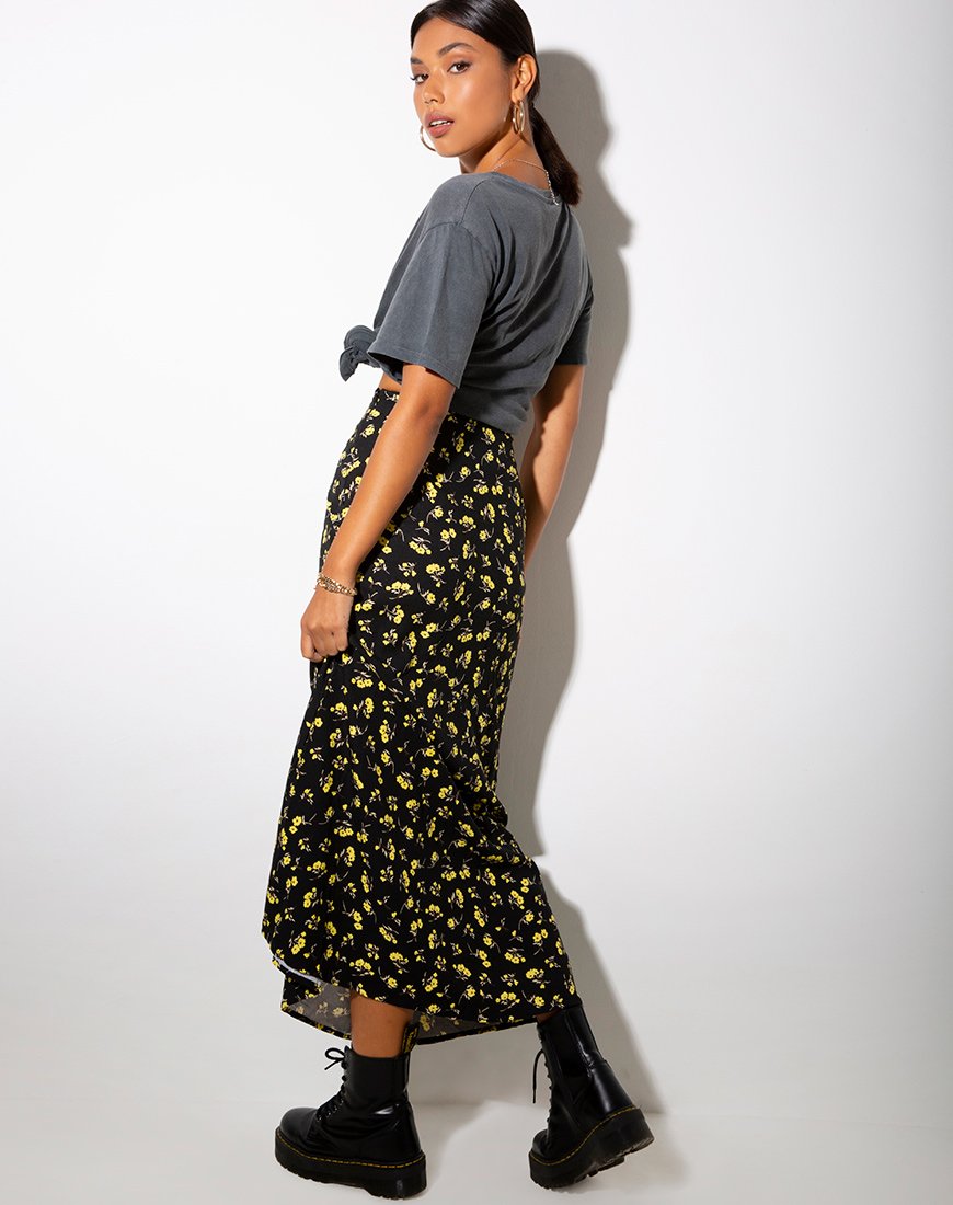 Imagen de Sayan Maxi Falda en Buttercup Negro y Amarillo