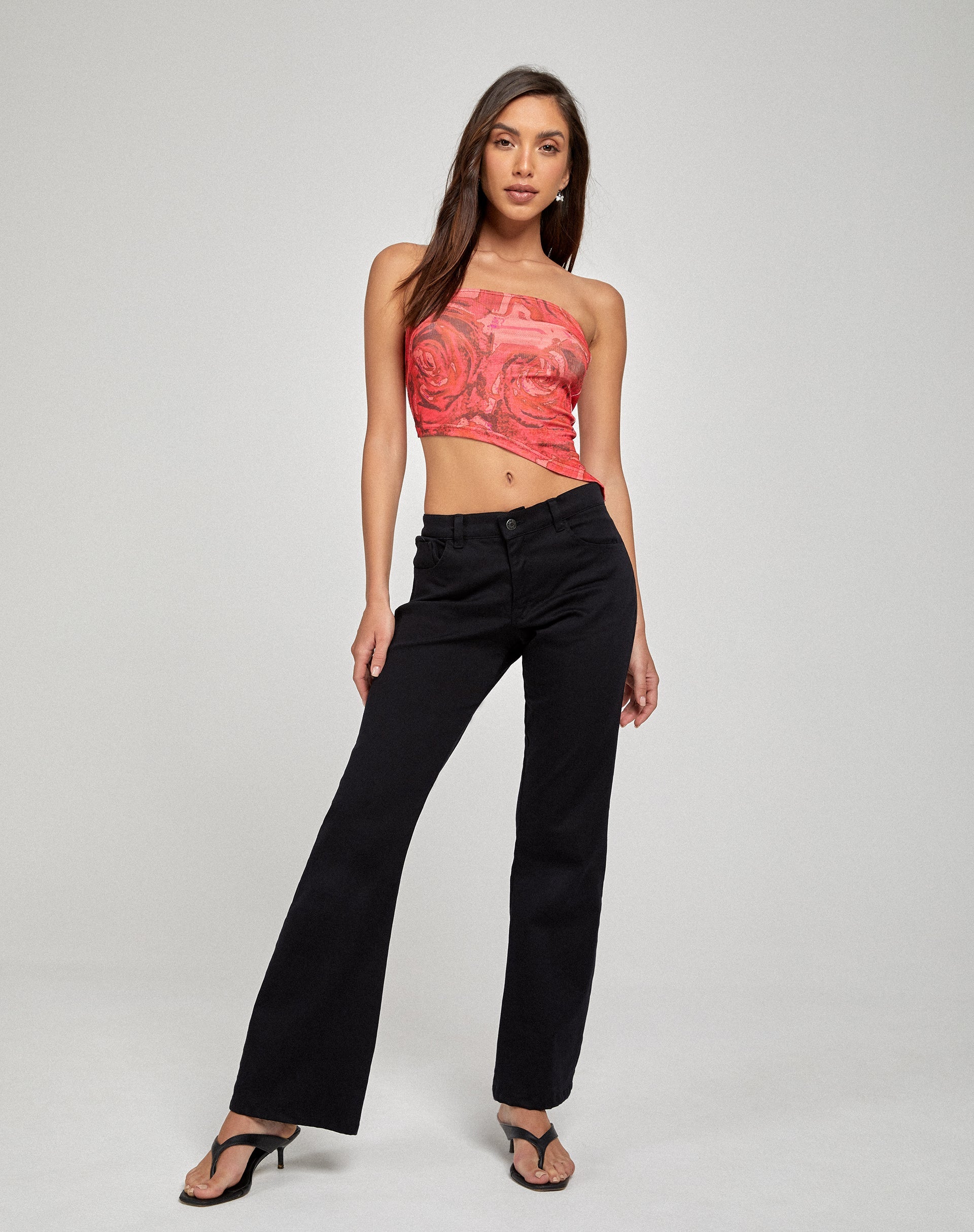 Top Sayunda Bandeau Rojo Pétalo de Rosa