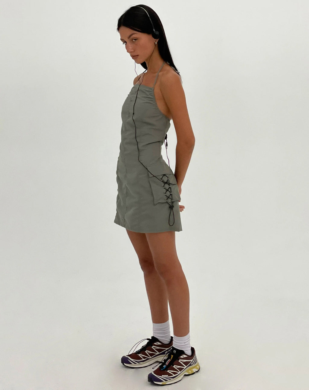 MOTEL X JACQUIE Schmidt Mini Vestido en Gris