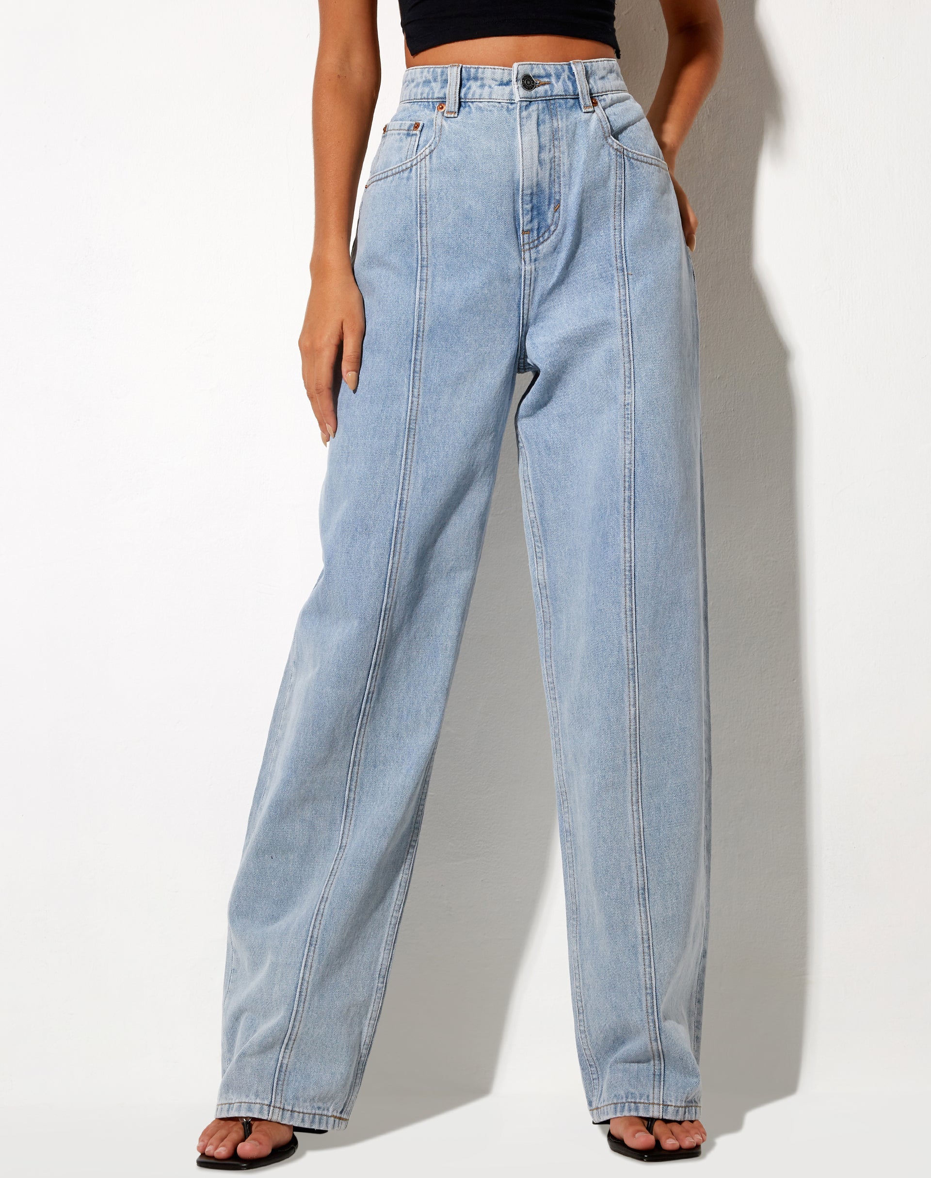 Imagen de Seam Parallel Jeans en Light Wash Blue