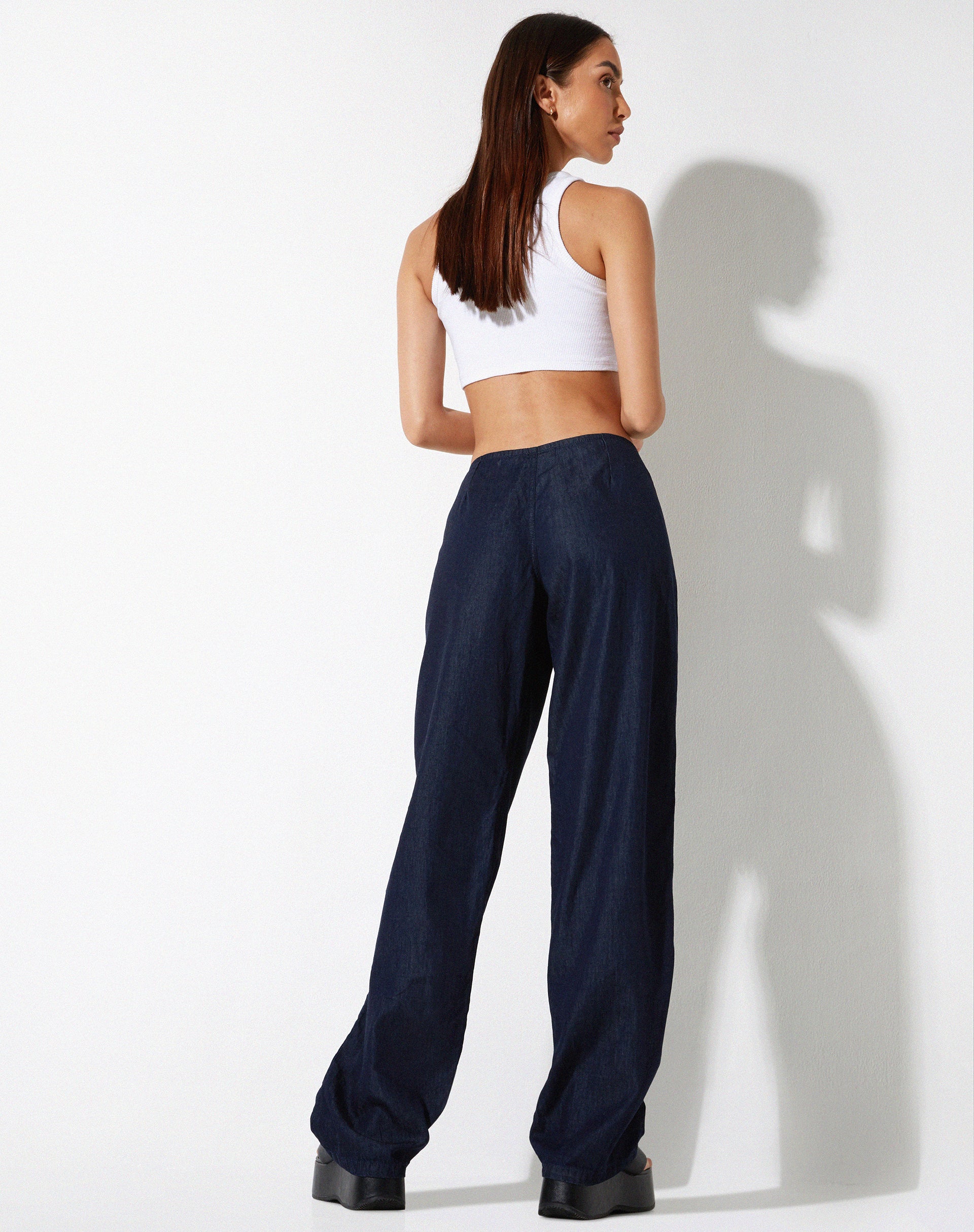 imagen de Sedna Wide Leg Trouser en Denim Blue Chambray