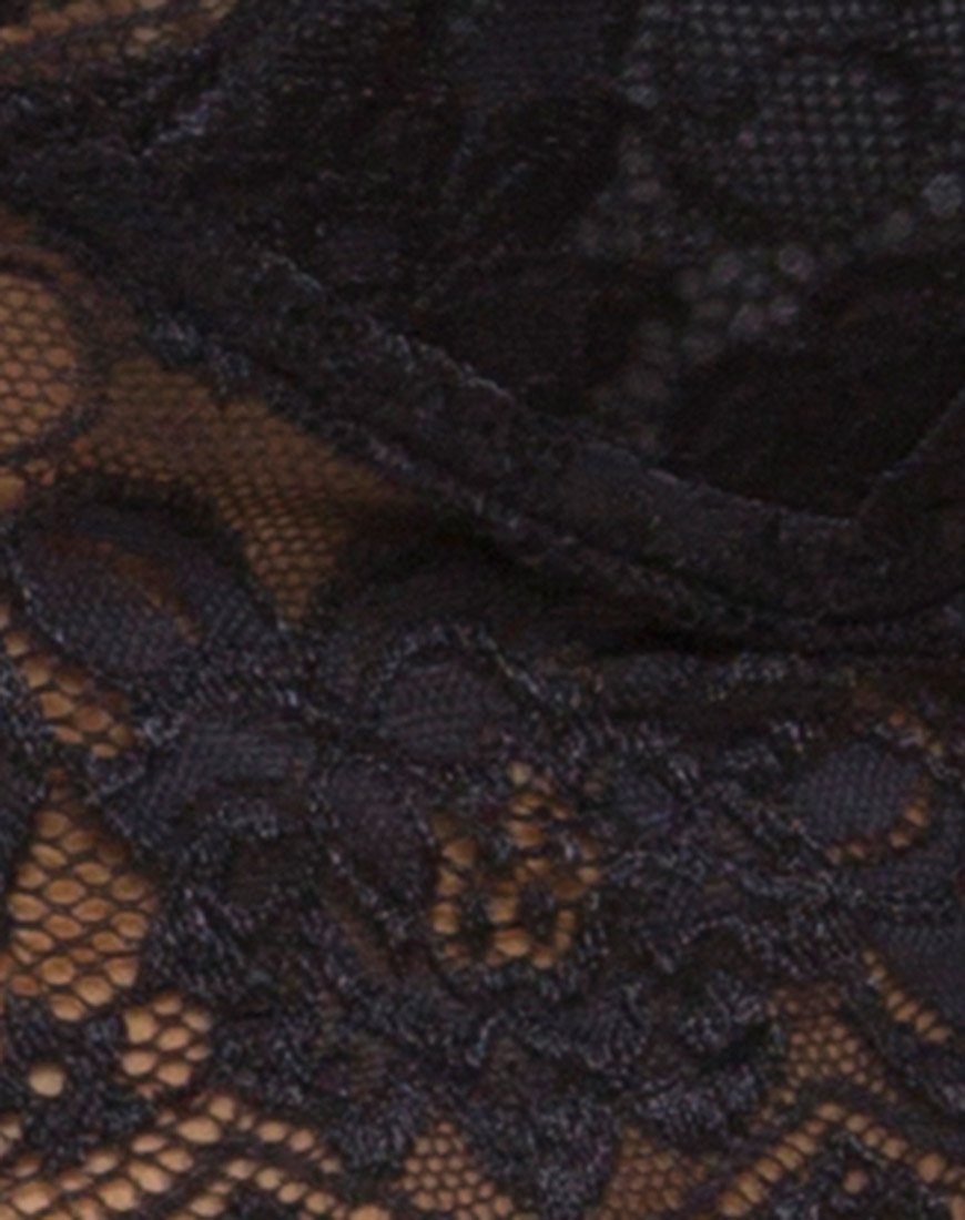Imagen de Sejie Bralet Crop de encaje Negro