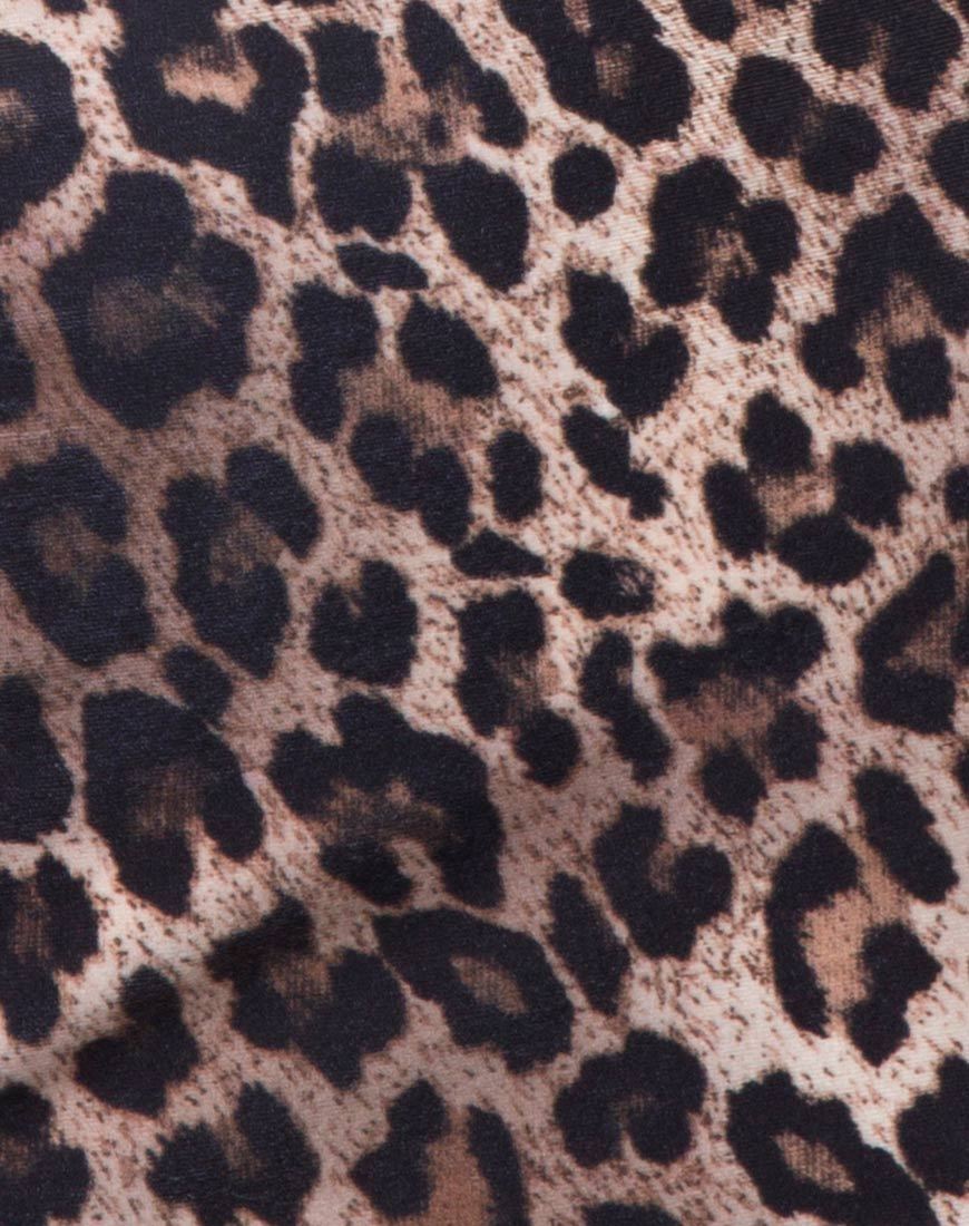 Imagen del vestido Sekina de terciopelo marrón leopardo