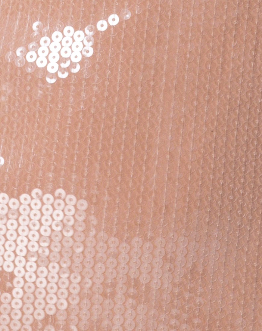 Imagen de Selah Bodycon Dress in Camel with Clear Sequin