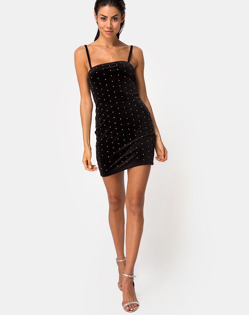Imagen de Selah Bodycon Dress in Diamante Negro