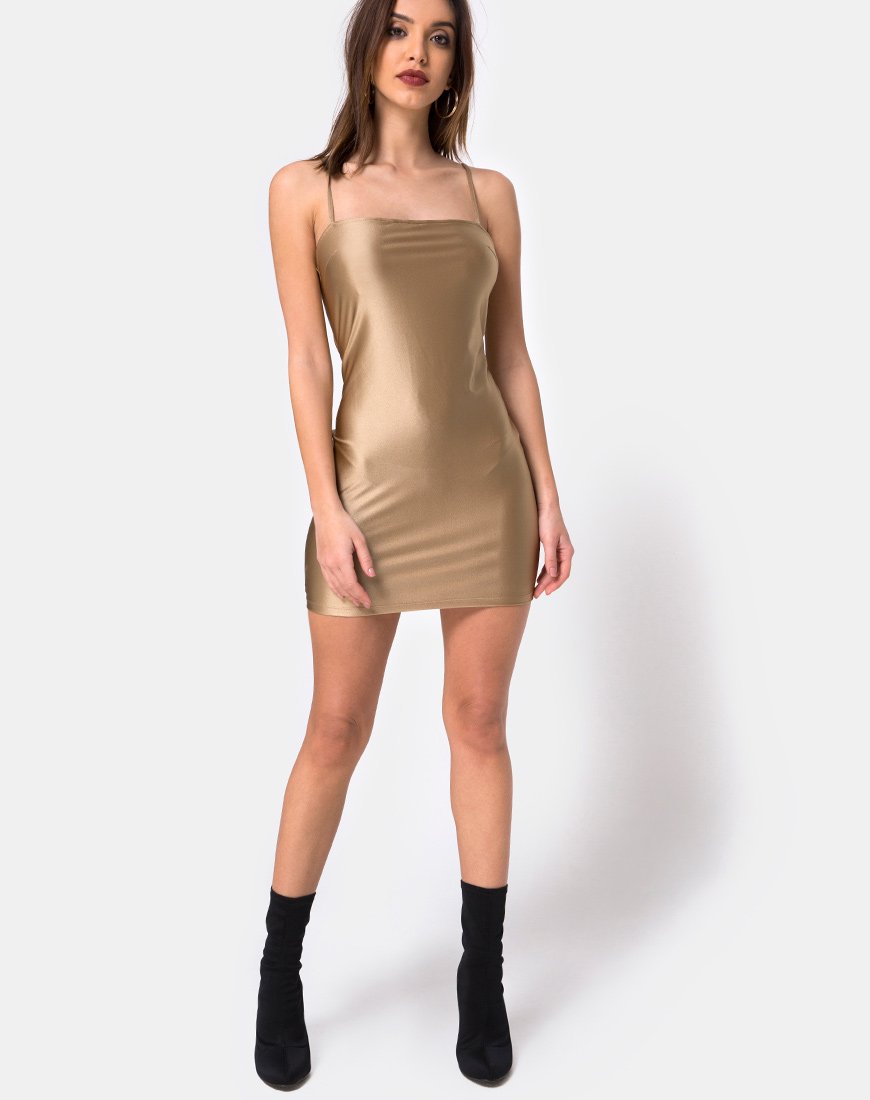 Imagen de Selah Bodycon Dress in Nylon Gold
