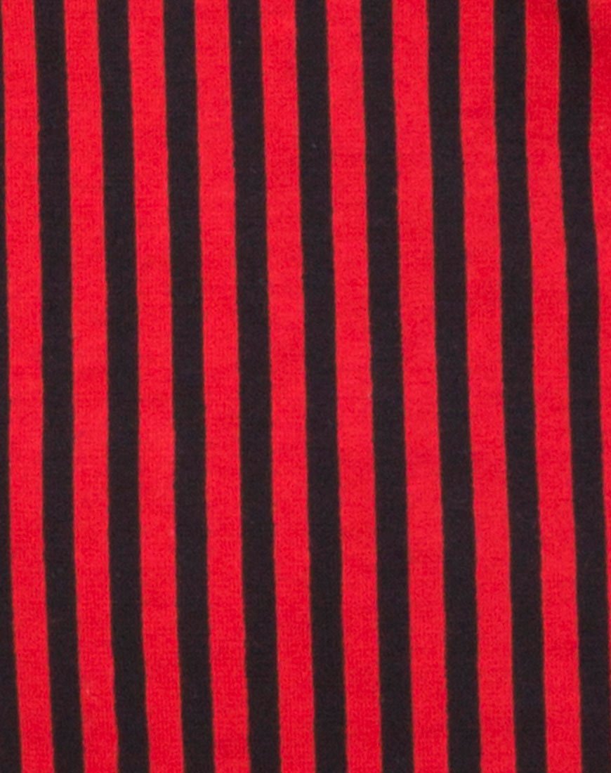 Imagen de Selah Bodycon Dress in Mini Stripe Rojo y Negro