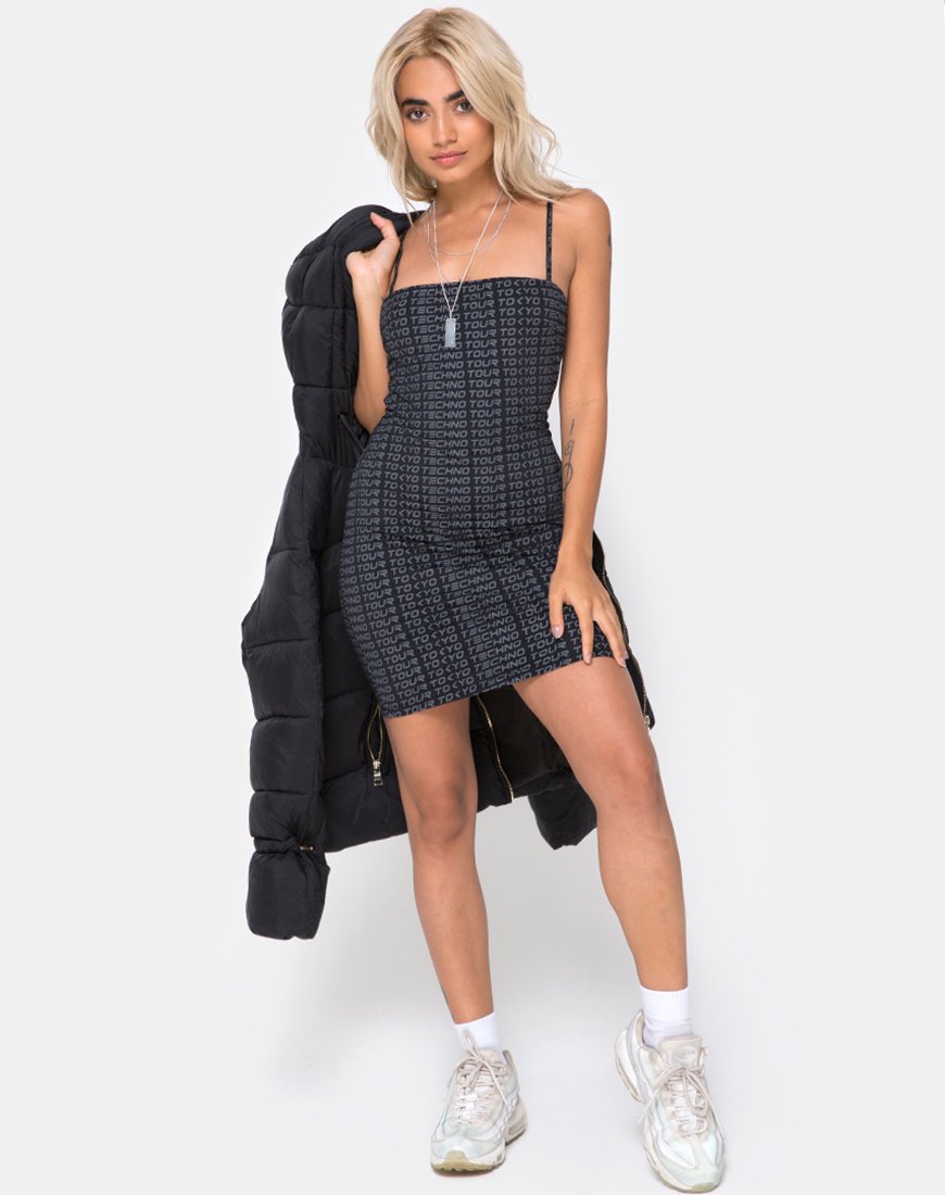 Imagen de Selah Bodycon Dress in Tokyo Techno Tour Negro