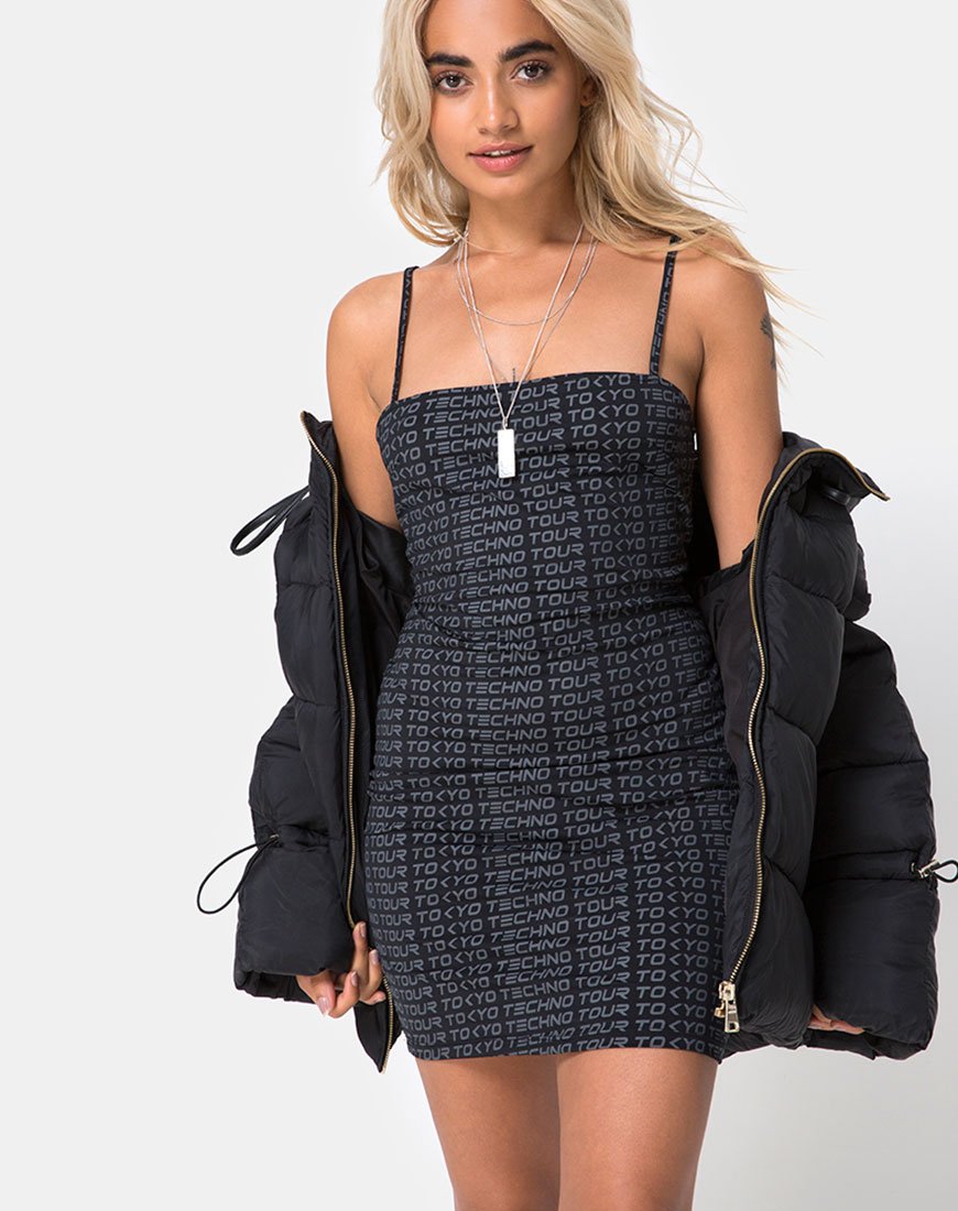 Vestido Bodycon Selah en Tokyo Techno Tour Negro