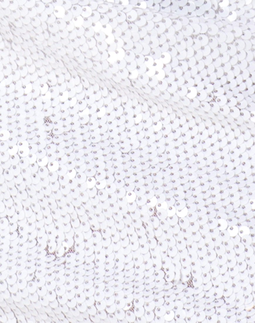 Imagen de Selah Vestido de tubo de lentejuelas blanco mate