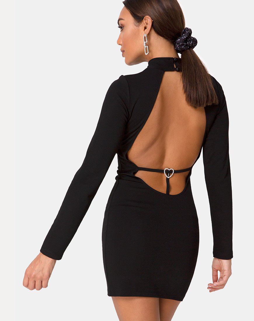 Vestido Sellio de licra gruesa Negro