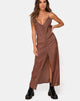Imagen del vestido Senia de satén rosa chocolate