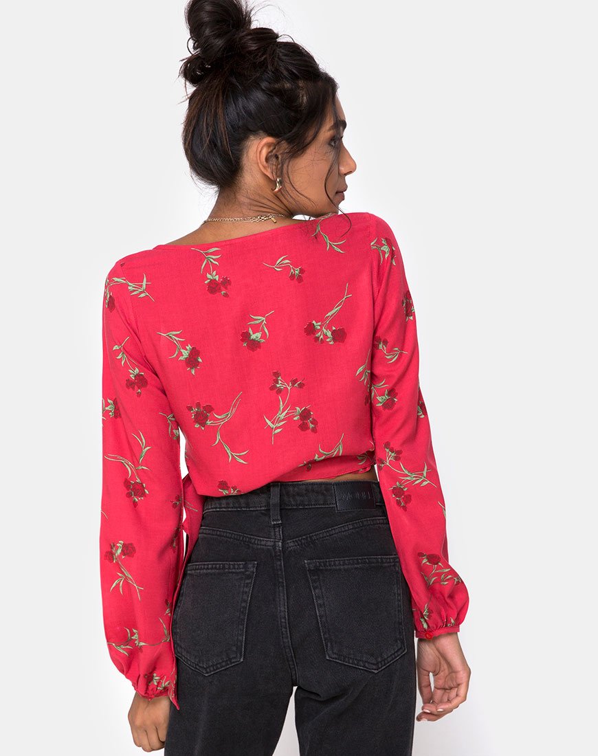 Imagen de Sepra Wrap Top en Rosa Rouge Pink