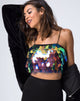 Imagen de Cadence Crop Top de lentejuelas rosa petróleo