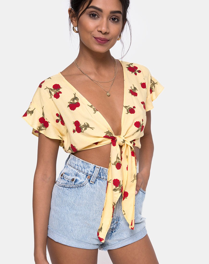 Imagen de Shae Crop Top en Falling Rose Yellow