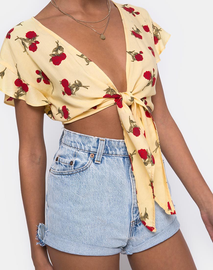 Imagen de Shae Crop Top en Falling Rose Yellow