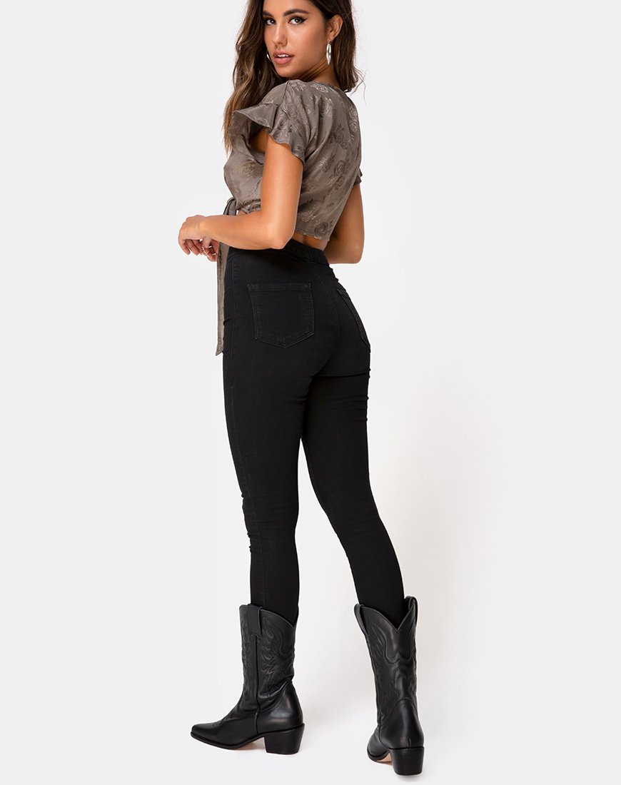 Imagen de Shae Crop Top en Satén Rosa Plata Gris