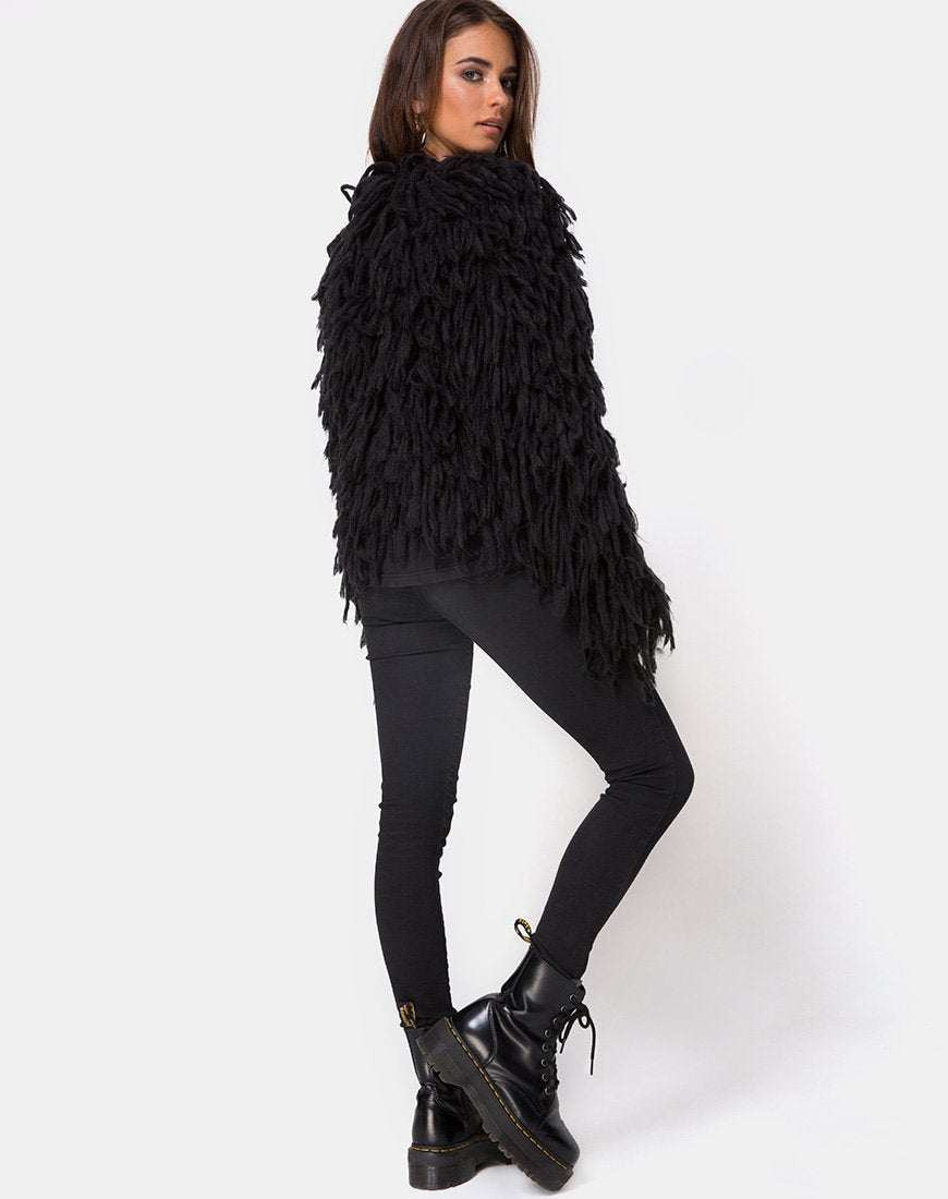Imagen de Shaggy Knit Cardi en Moheir Negro