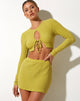 imagen de Shakara Long Sleeve Top in Bubble Jersey Olive Oil