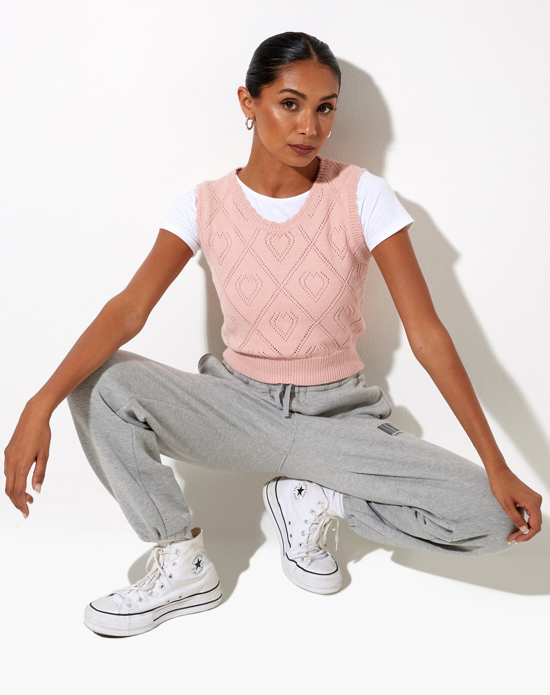 Image of Camiseta de tirantes Shala en rosa diamante y corazón